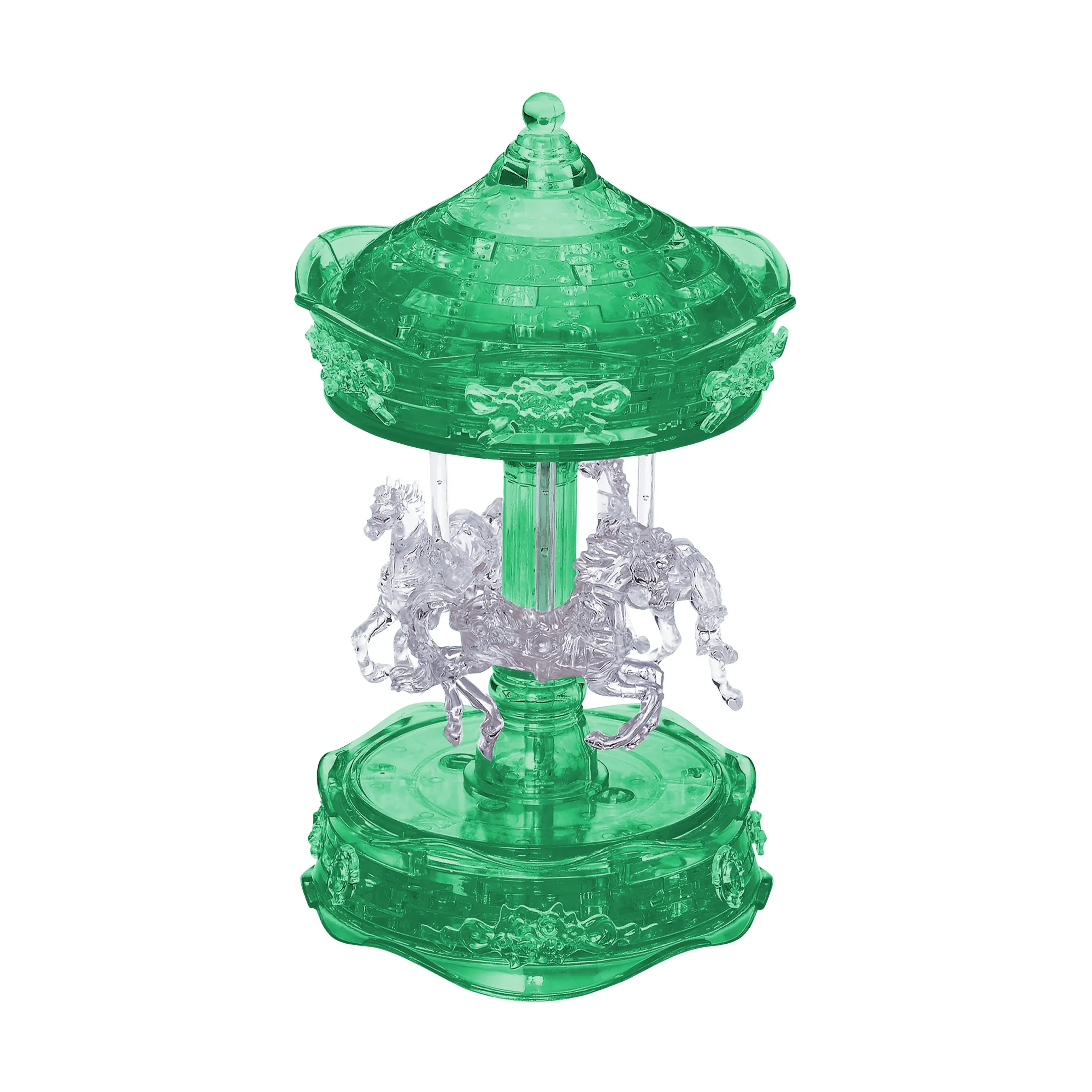 BePuzzled 3D Crystal Carousel Puzzle - Enchanting Green/White, 83 Pieces