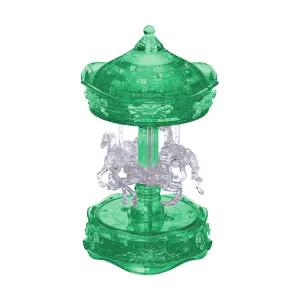BePuzzled 3D Crystal Carousel Puzzle - Enchanting Green/White, 83 Pieces