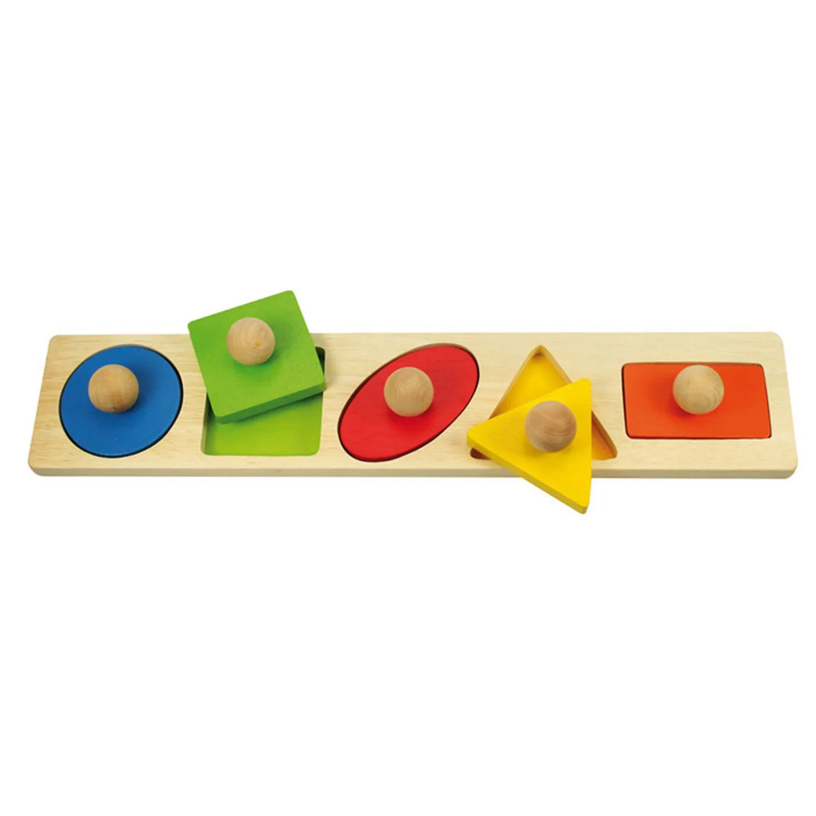 Bigjigs Toys 5-Piece Wooden Peg Shape Matching Puzzle