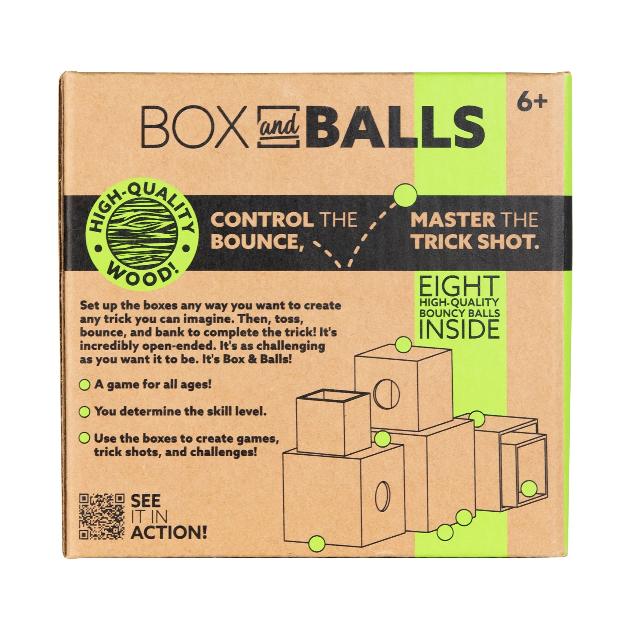 Box and Balls - Classic Wooden Trick Shot Game
