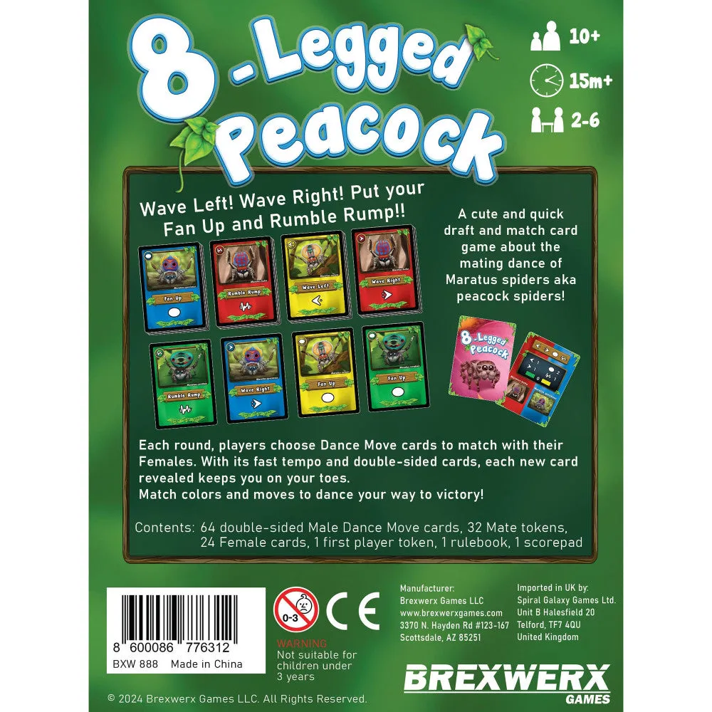 Brexwerx 8-Legged Peacock Drafting & Matching Card Game, Ages 10 