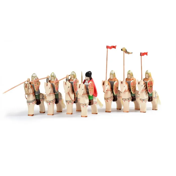 Bumbu Toys | Dacian Knight with Spear, Shield & Dragon Banner