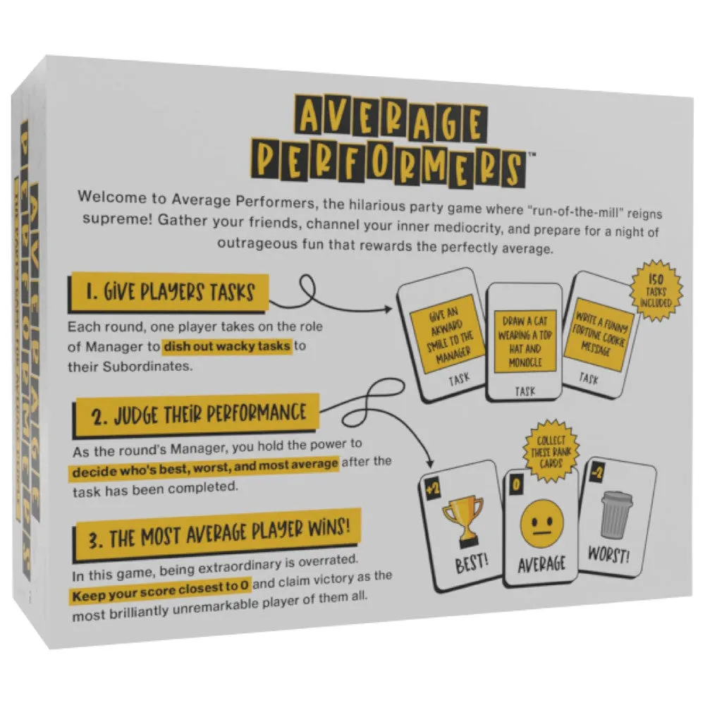 CratedWithLove Average Performers Family Party Game