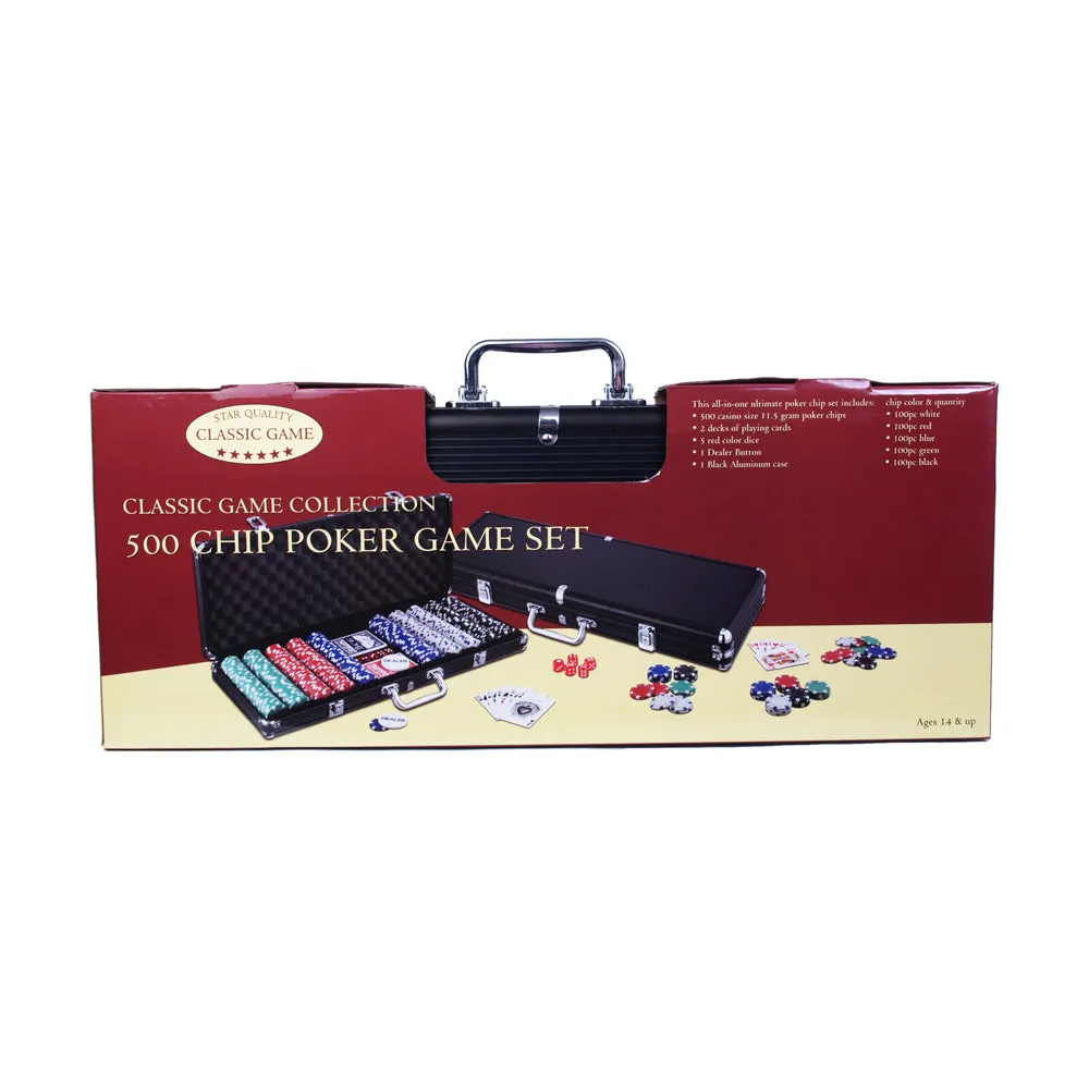 Deluxe 500 Chip Poker Game Set with Aluminum Case