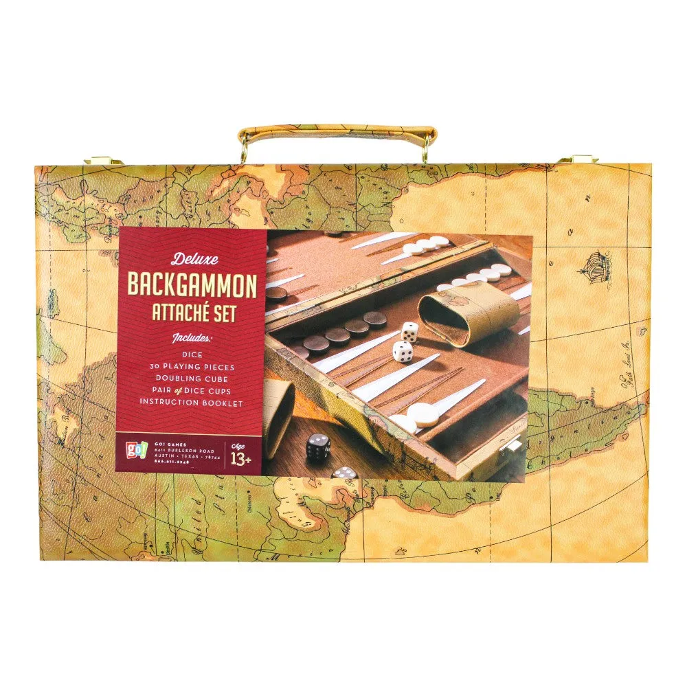 Deluxe Antique Map Backgammon Attache Set by Go! Games