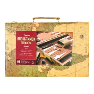 Deluxe Antique Map Backgammon Attache Set by Go! Games