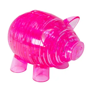 Deluxe Crystal Piggy Bank Kit - Hot Pink, 93 Piece 3D Puzzle