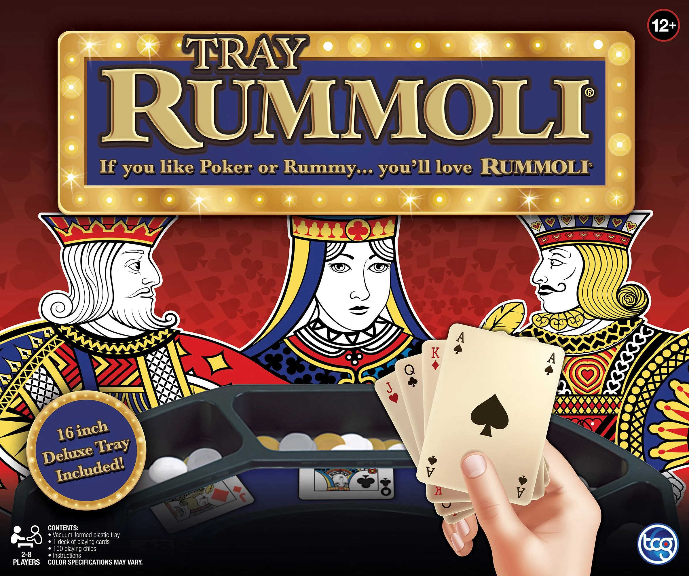 Deluxe TRAY RUMMOLI Board and Card Game Hybrid