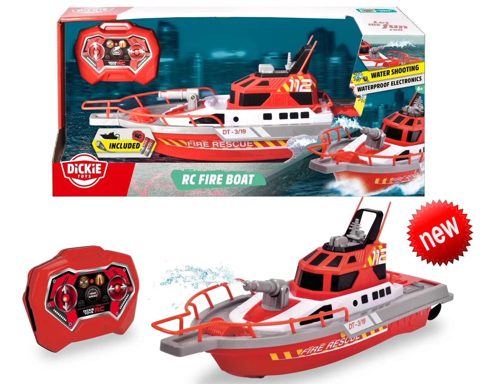 Dickie Toys Remote Control Fire Boat 38cm