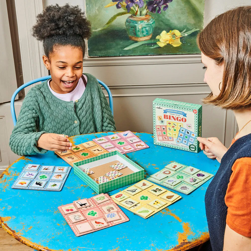 eeBoo Busy Woods Bingo Game for Kids, Sweet Woodland Animal Edition
