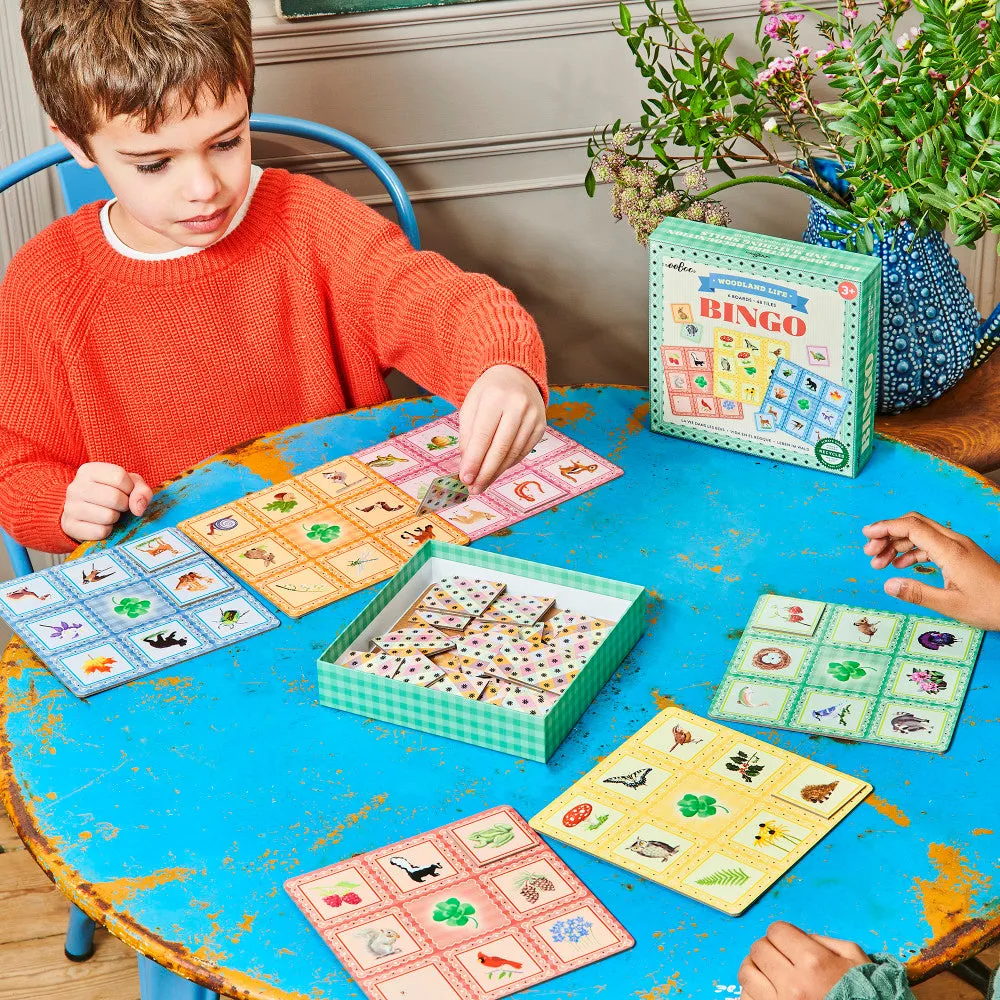 eeBoo Busy Woods Bingo Game for Kids, Sweet Woodland Animal Edition