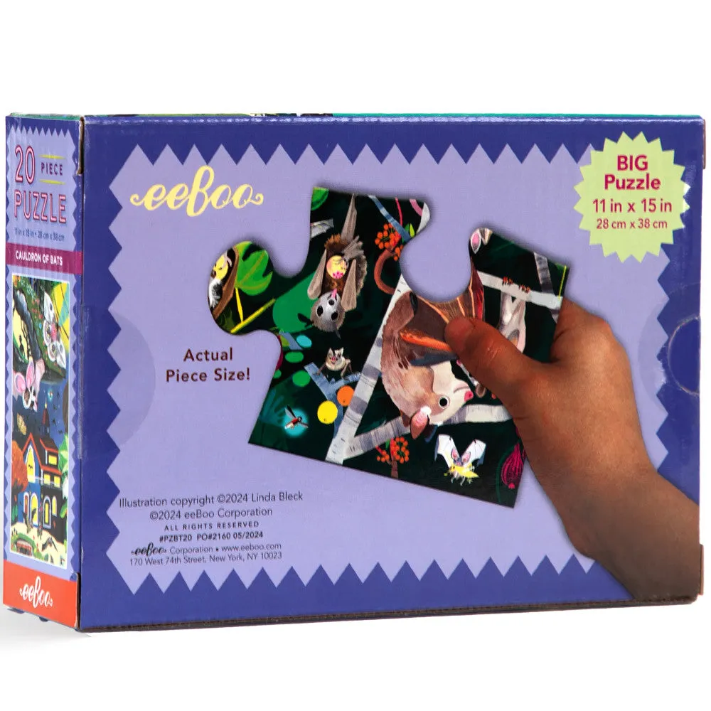 eeBoo Love of Bats Glow-in-the-Dark Jigsaw Puzzle - 20 pc