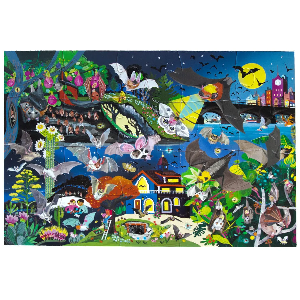 eeBoo Love of Bats Glow-in-the-Dark Jigsaw Puzzle - 20 pc