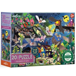 eeBoo Love of Bats Glow-in-the-Dark Jigsaw Puzzle - 20 pc
