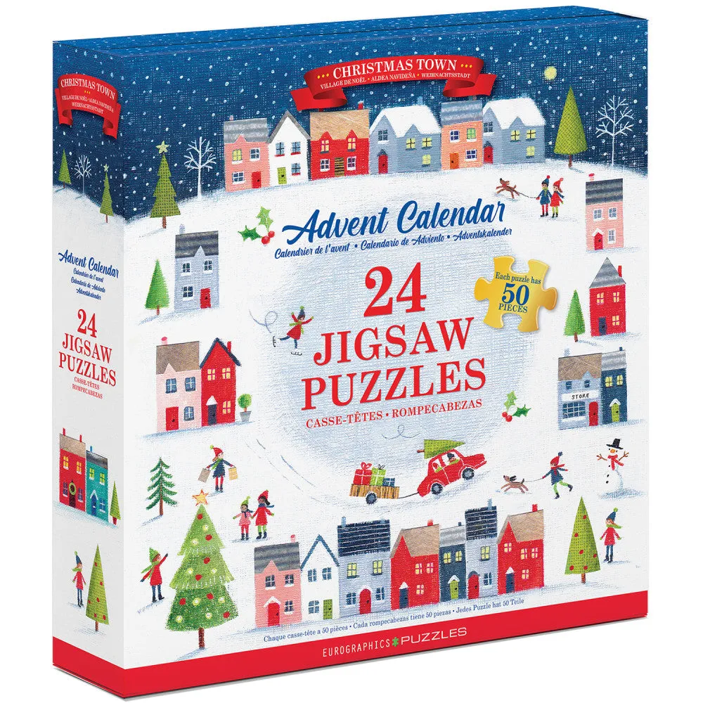 Eurographics Christmas Town 24-Pack Puzzle Advent Calendar - 1200 pc