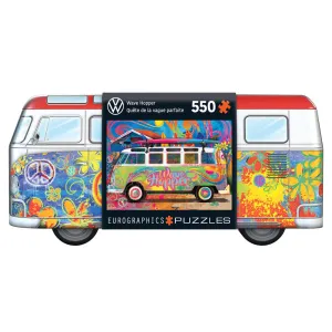 Eurographics VW Wave Hopper Collectible Bus-Shaped Tin Puzzle - 550 pc