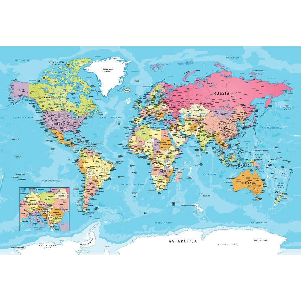 Eurographics World Map Jigsaw Puzzle in Decorative Tin - 550 Pieces