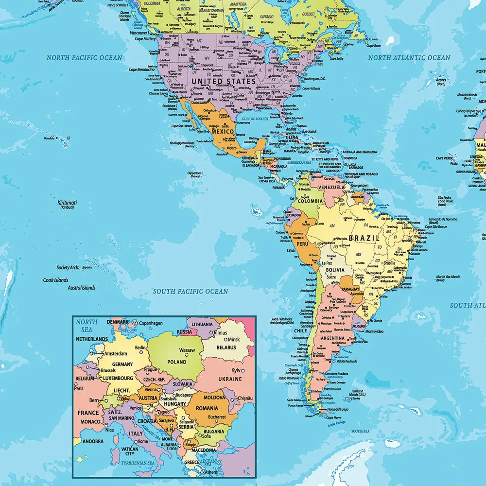 Eurographics World Map Jigsaw Puzzle in Decorative Tin - 550 Pieces