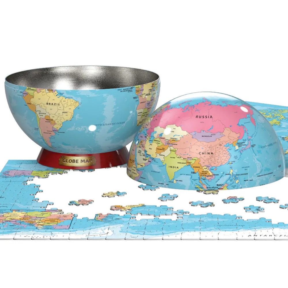 Eurographics World Map Jigsaw Puzzle in Decorative Tin - 550 Pieces