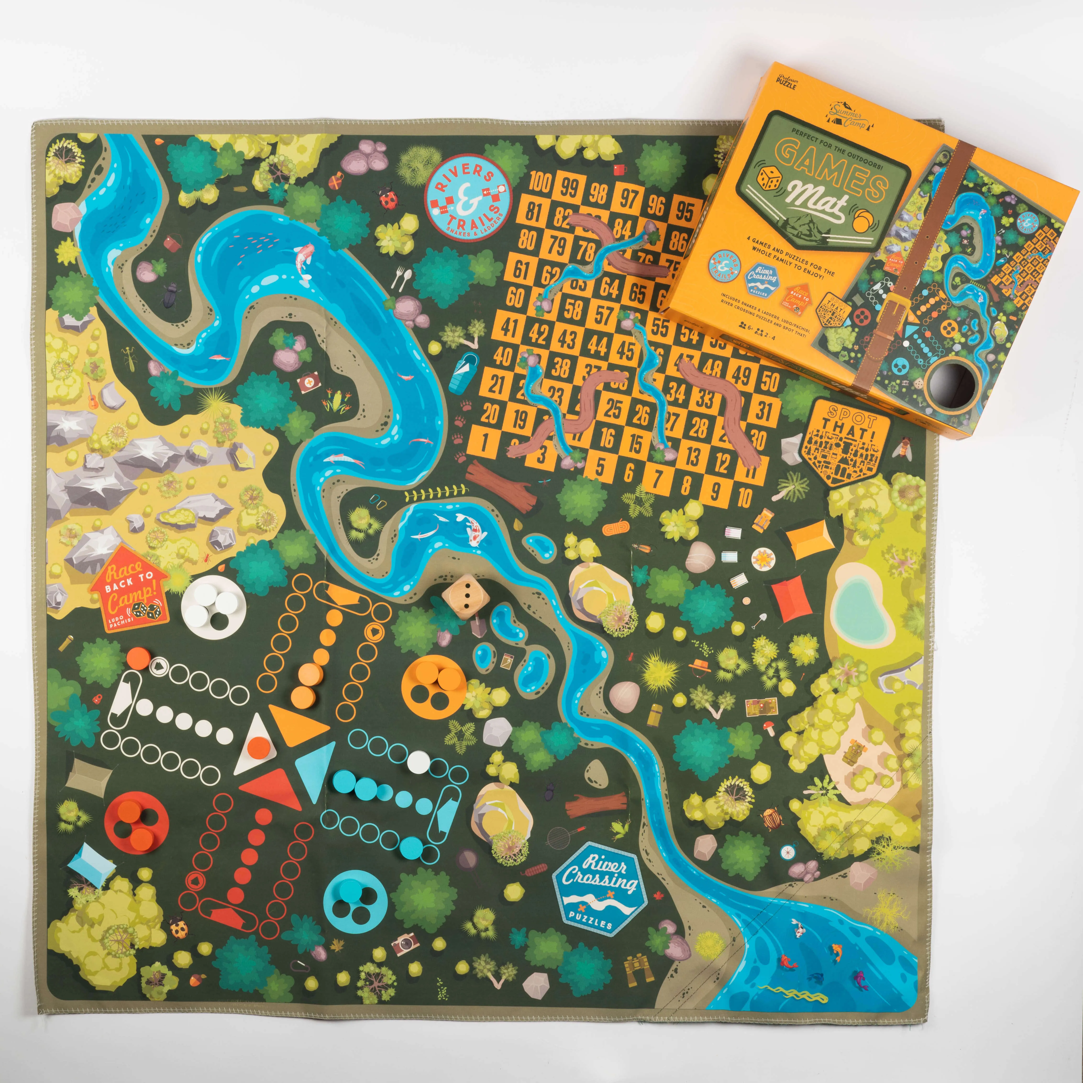 Family Adventure Games Mat with 4 Fun Challenges