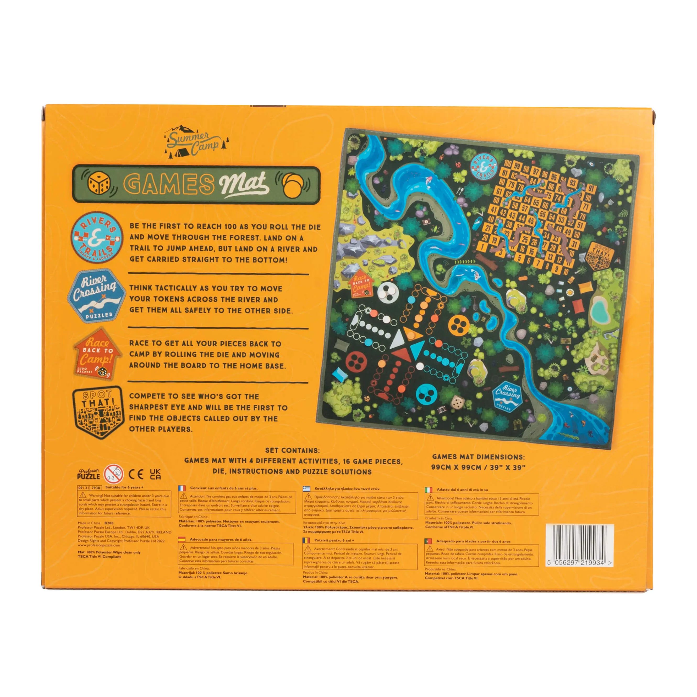 Family Adventure Games Mat with 4 Fun Challenges