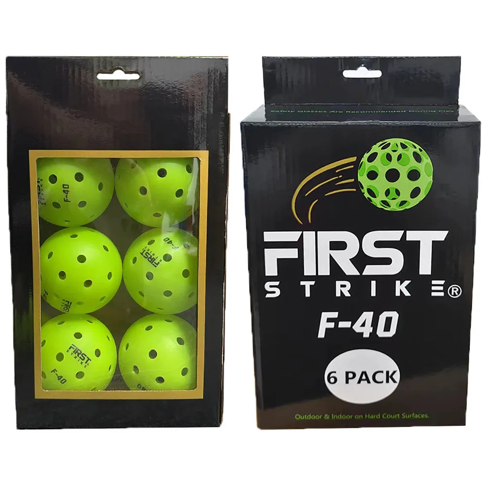 First Strike Pickleball F-40 Competition Game Balls - 6 Pack
