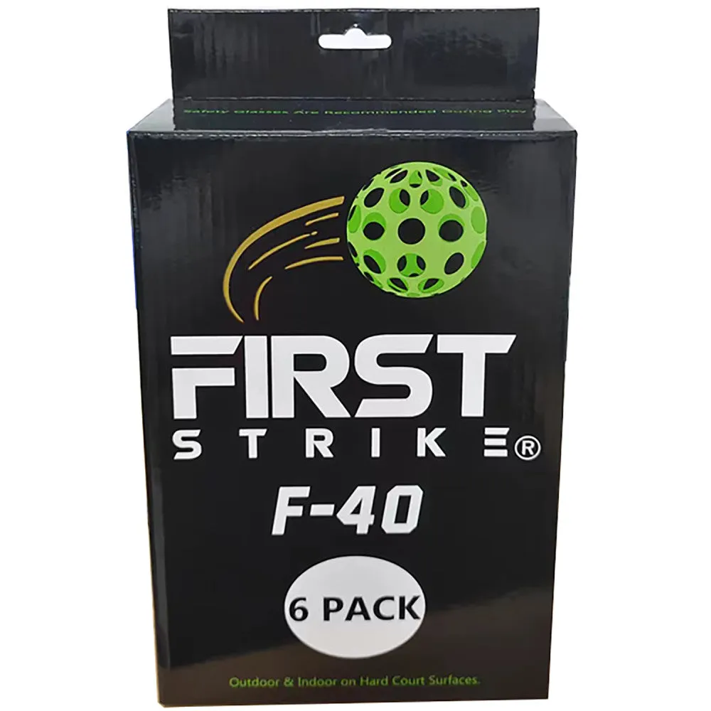 First Strike Pickleball F-40 Competition Game Balls - 6 Pack