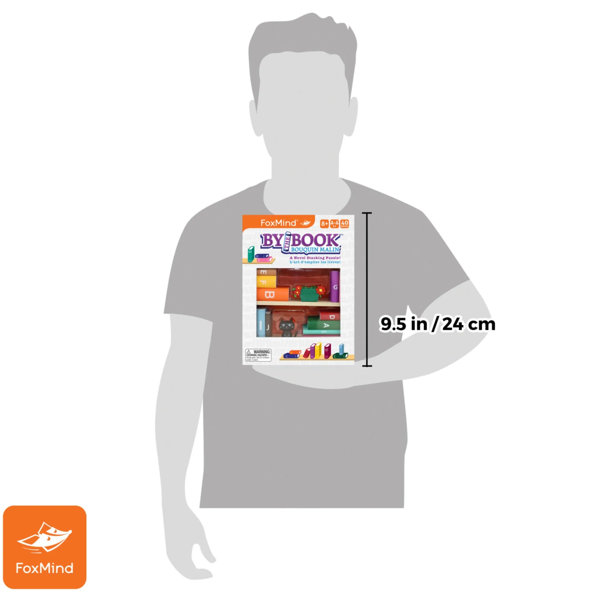 FoxMind By The Book 3D Wooden Stacking Puzzle - 40 Challenges