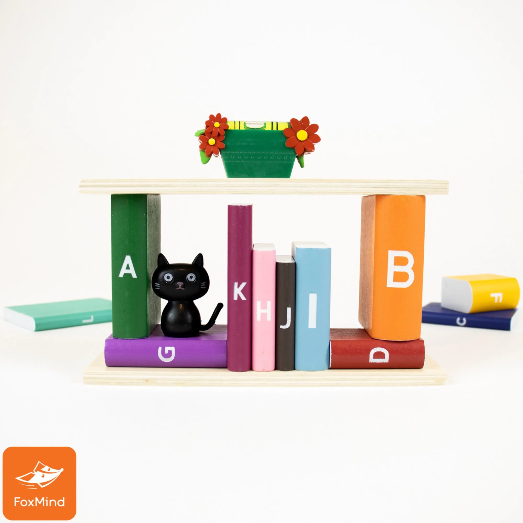 FoxMind By The Book 3D Wooden Stacking Puzzle - 40 Challenges