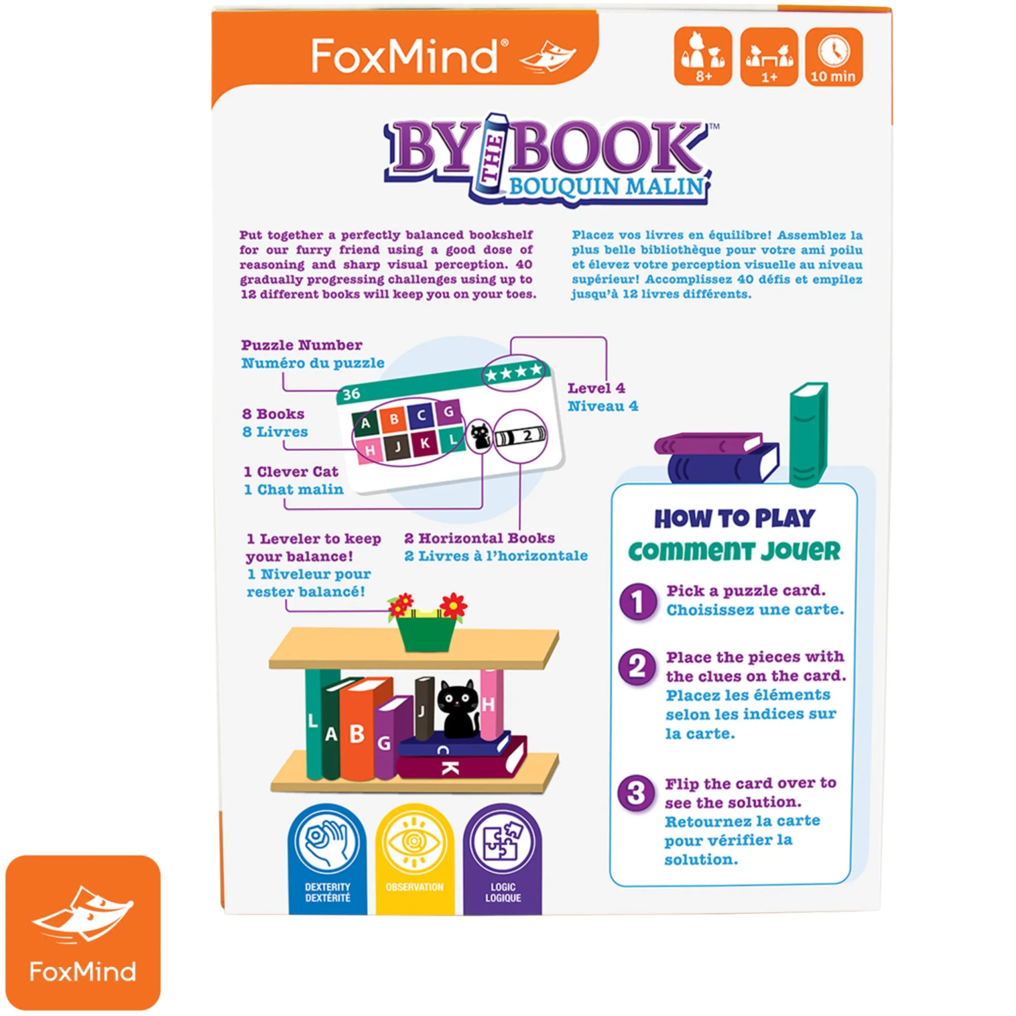 FoxMind By The Book 3D Wooden Stacking Puzzle - 40 Challenges