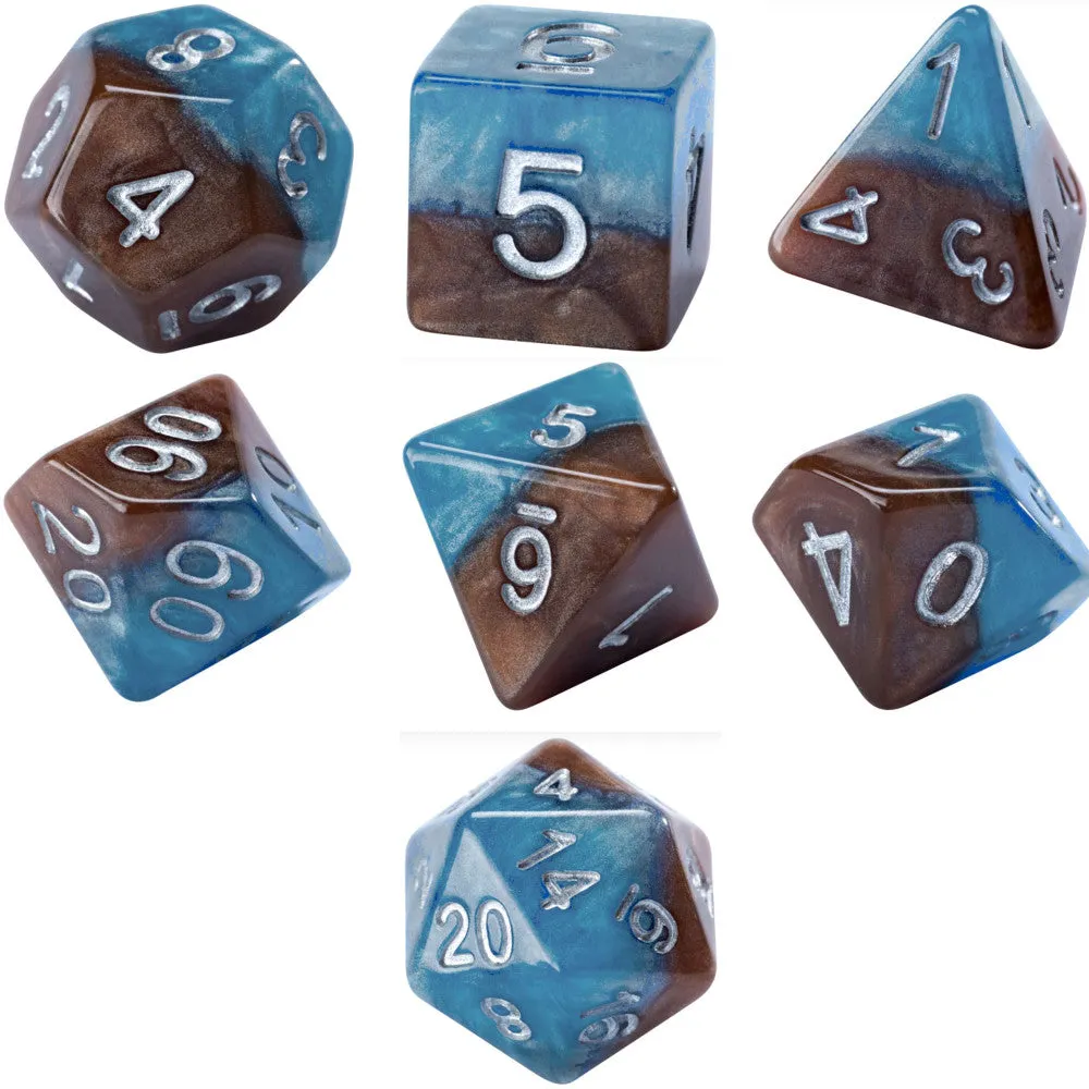 Gate Keeper Games Halfsies Dice: Earth Elemental - 7pc Set