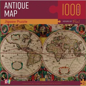 Go! Games Antique Map 1000-Piece Jigsaw Puzzle - Historical World View