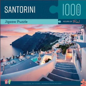 Go! Games Santorini Sunset Scenic Jigsaw Puzzle - 1000 pc
