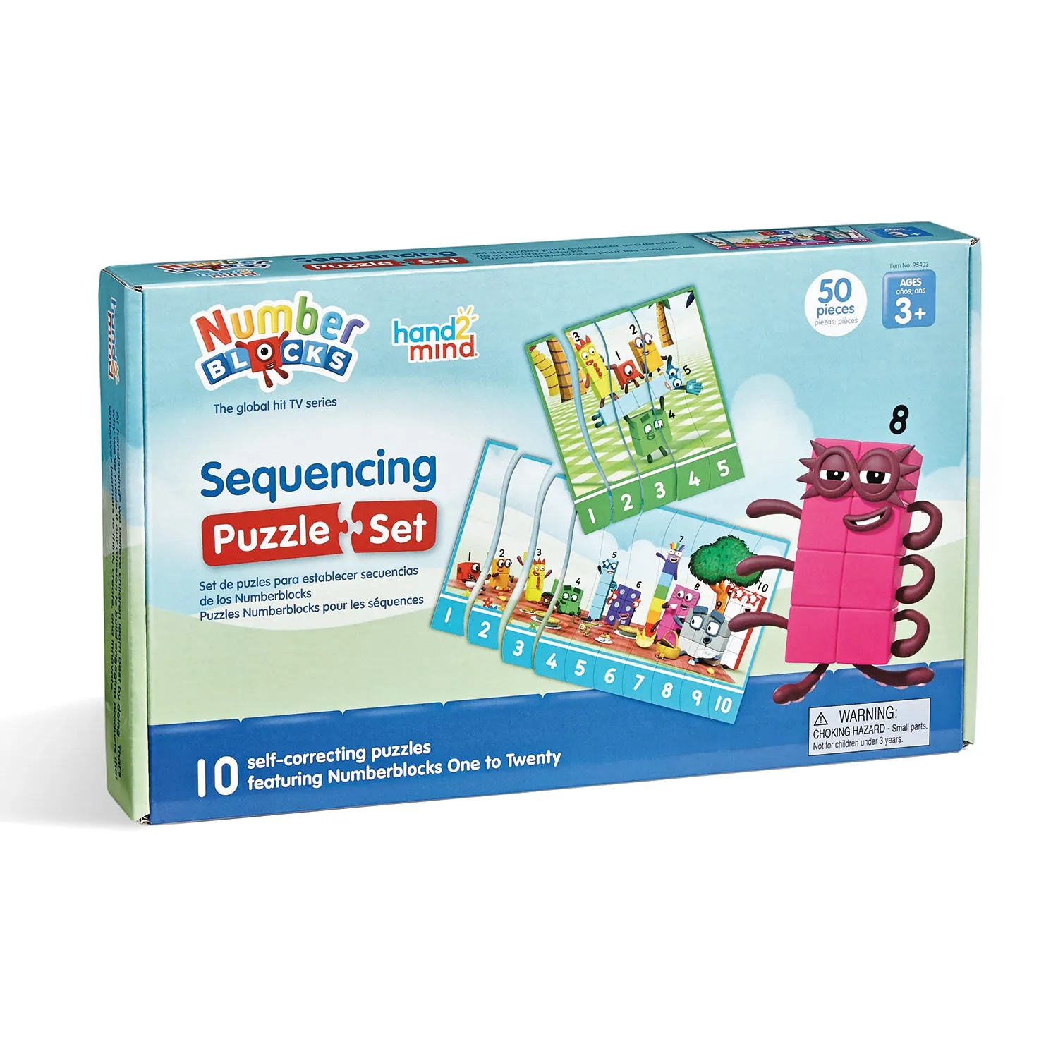 Hand2Mind Numberblocks Sequencing Puzzle Set - Math Learning Fun