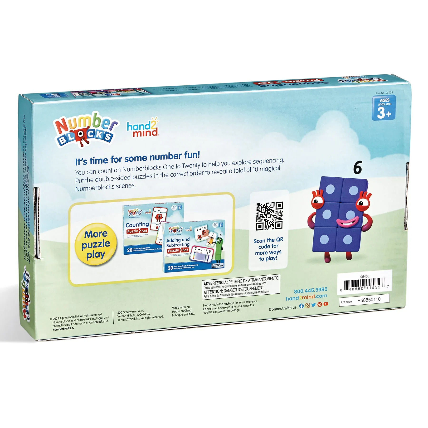 Hand2Mind Numberblocks Sequencing Puzzle Set - Math Learning Fun