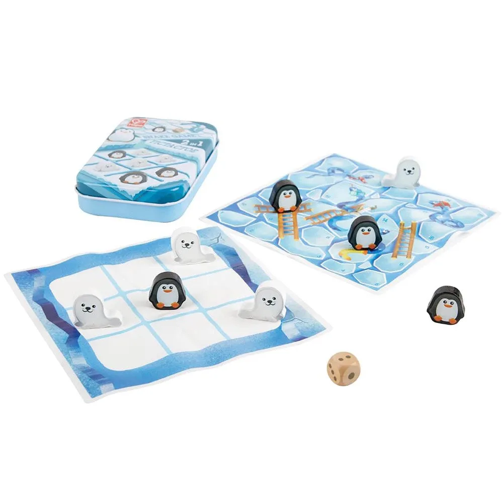 Hape 2-in-1 Tic Tac Toe & Snakes and Ladders Travel Tin Game