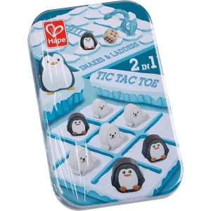 Hape 2-in-1 Tic Tac Toe & Snakes and Ladders Travel Tin Game