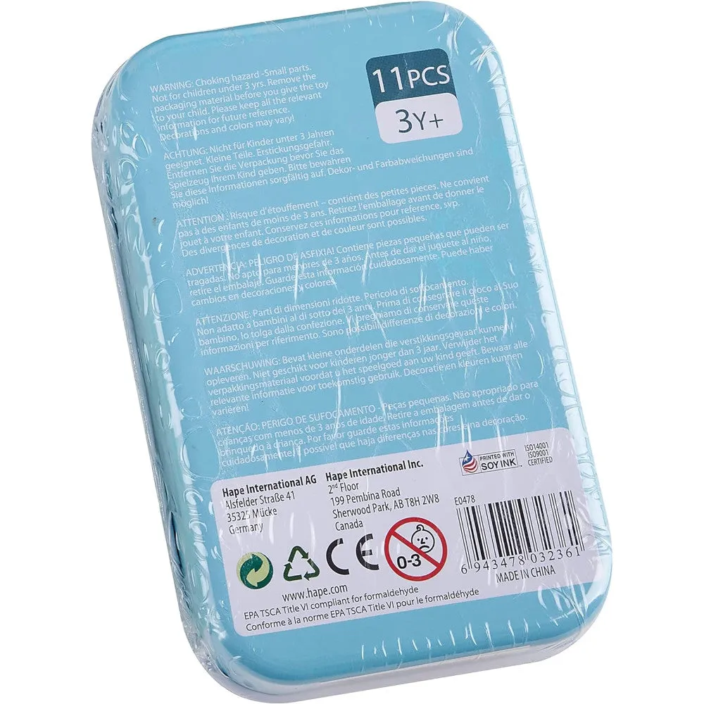 Hape 2-in-1 Tic Tac Toe & Snakes and Ladders Travel Tin Game