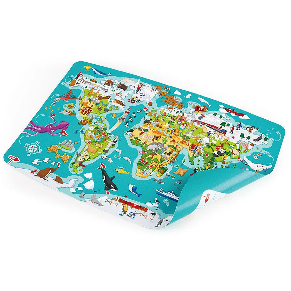 Hape 2-In-1 World Tour Puzzle & Game - 105pc