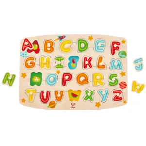 Hape ABC Picture 27pc Wooden Peg Puzzle - Educational Toy