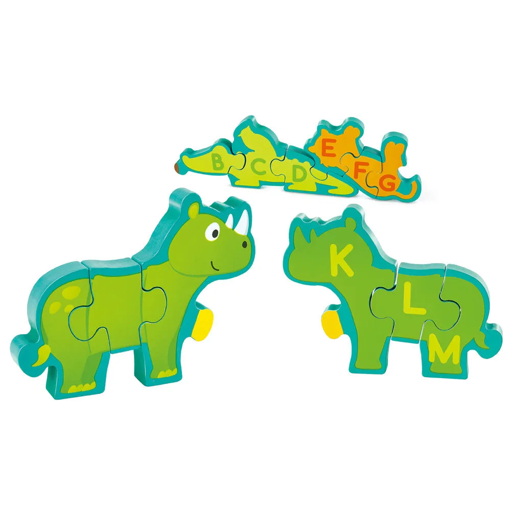 Hape Alphabet Animal Parade 26-Piece Wooden Puzzle
