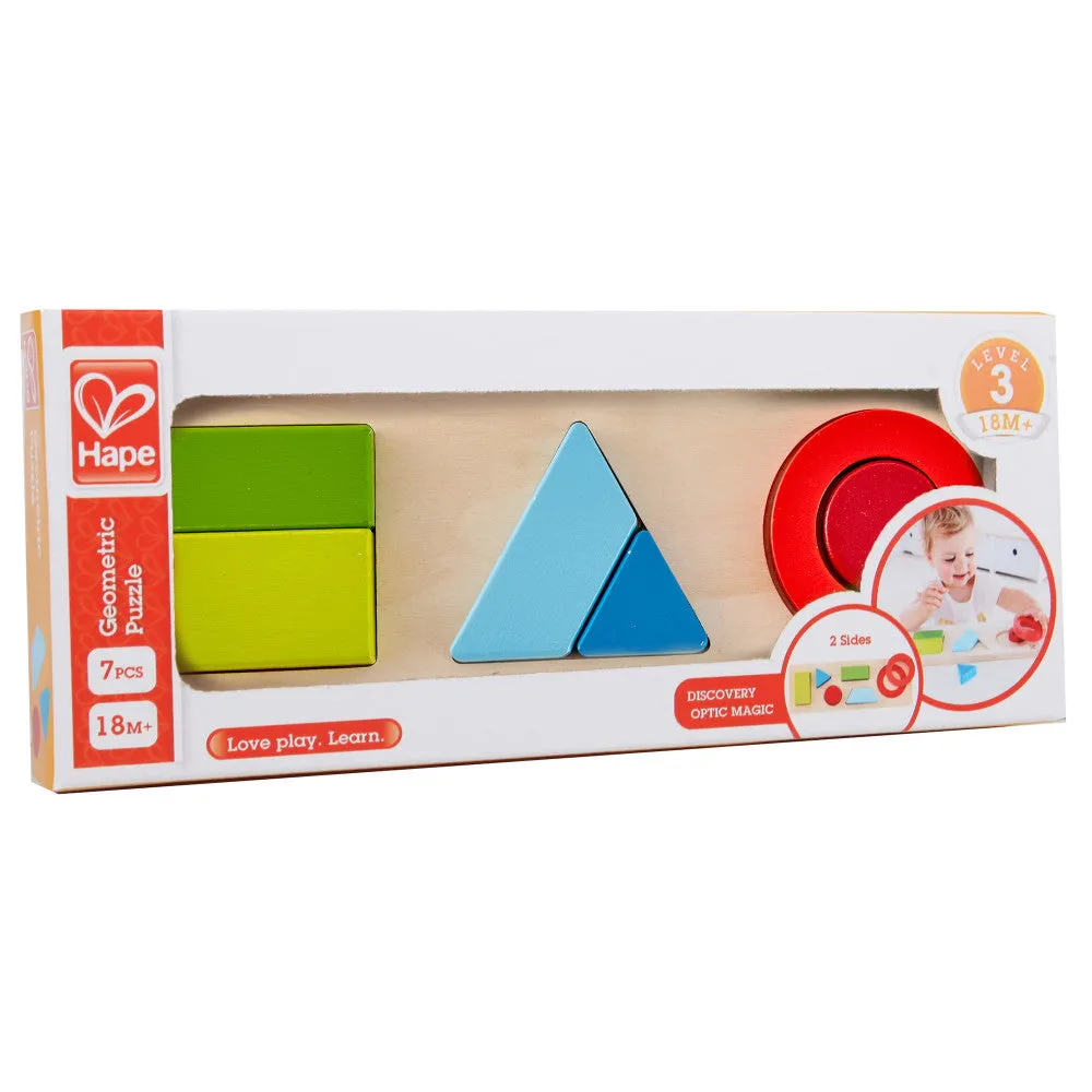 Hape Dual-Sided Geometry Wooden Puzzle - 7 pc