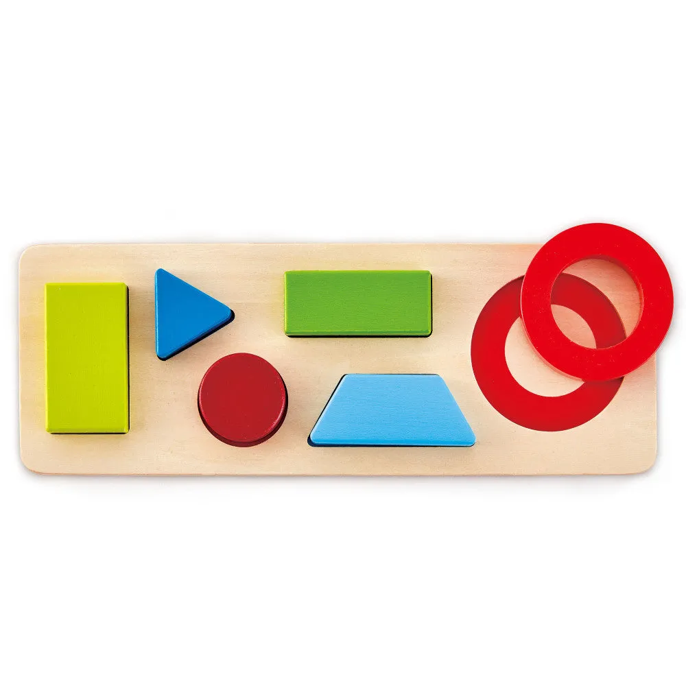 Hape Dual-Sided Geometry Wooden Puzzle - 7 pc