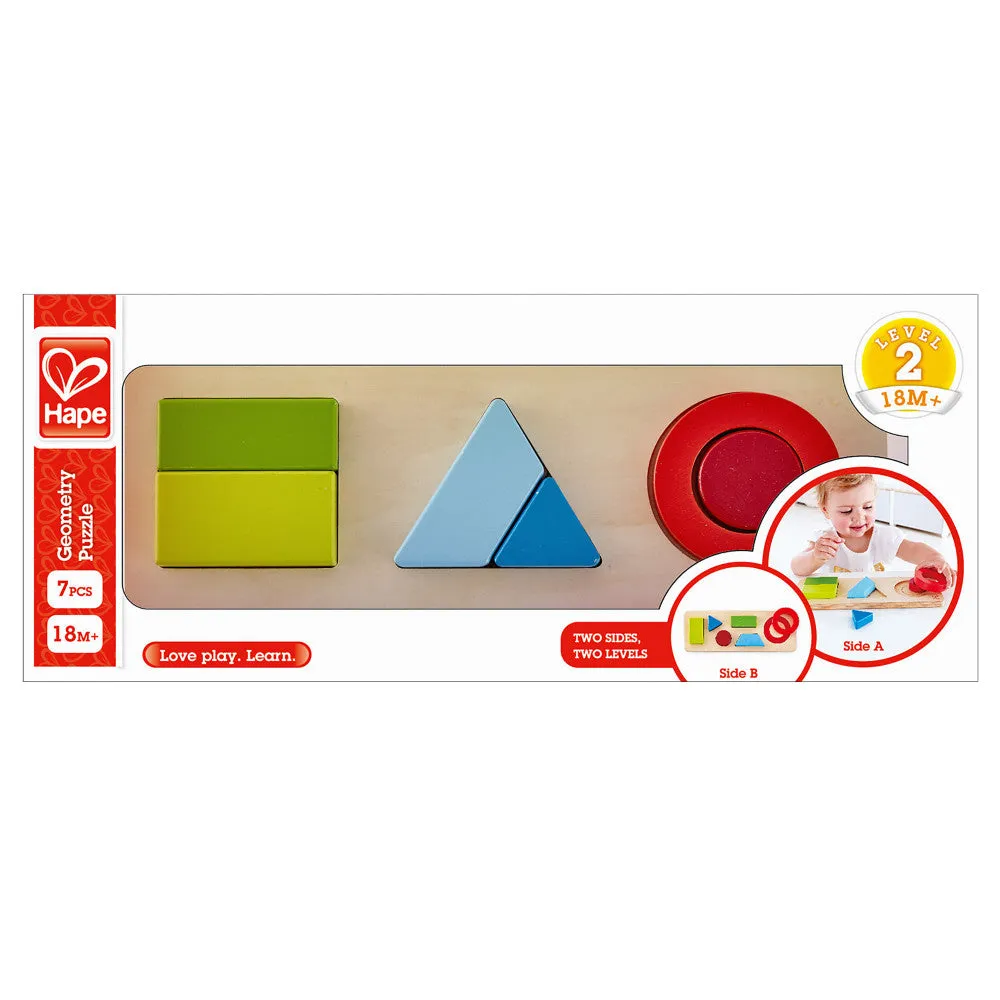 Hape Dual-Sided Geometry Wooden Puzzle - 7 pc