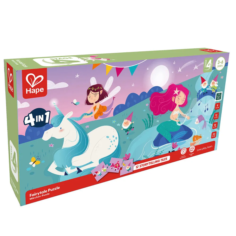 Hape Enchanted Fairytale 4 Pack Puzzle Set - 9-20 pcs