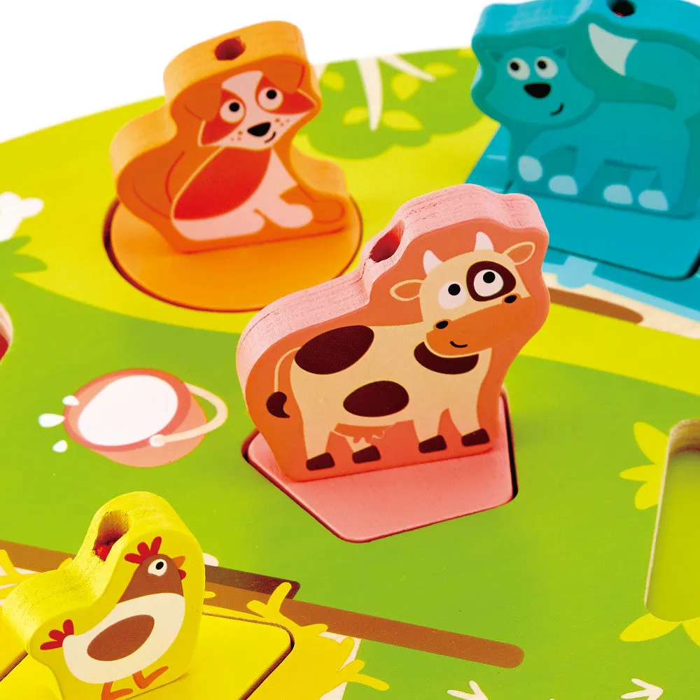 Hape Farmyard 7pc Wooden Sound Effect Puzzle