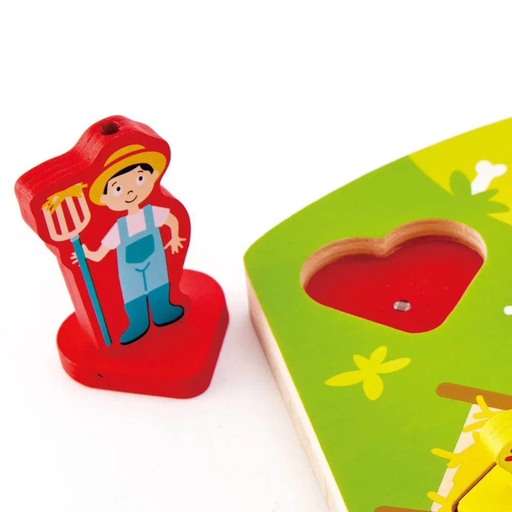 Hape Farmyard 7pc Wooden Sound Effect Puzzle