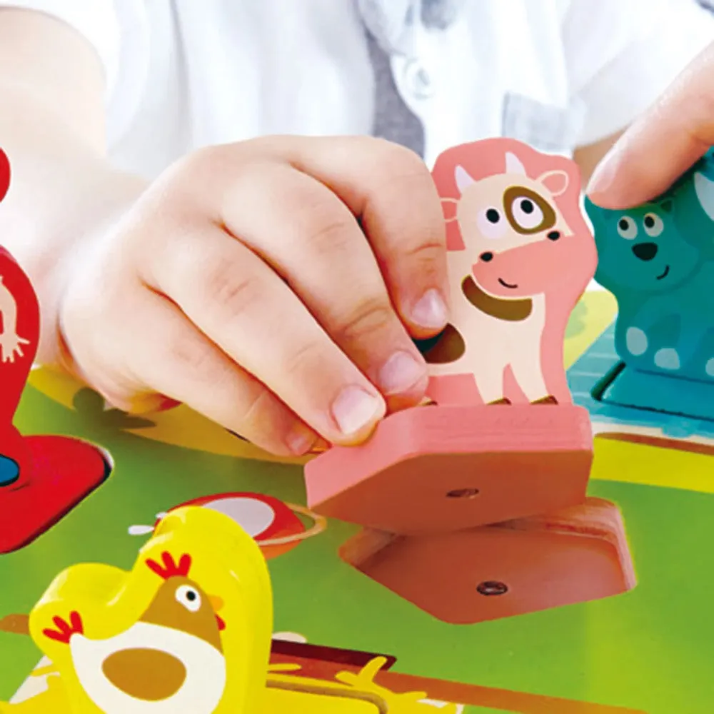 Hape Farmyard 7pc Wooden Sound Effect Puzzle