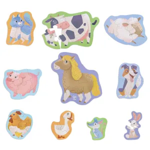 Hape Farmyard Friends 10 Mini Animal Shaped Puzzles