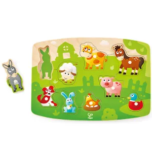 Hape Farmyard Wooden Peg Puzzle - 10pc